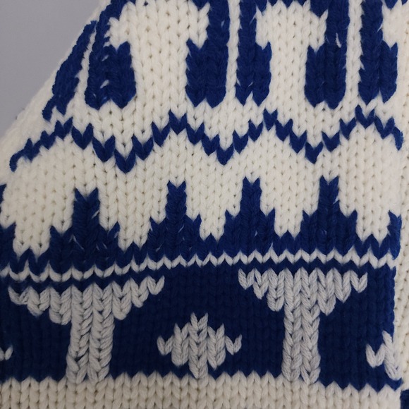 VTG Nordic Tribal Cardigan Sweater Women Carol Brent Montgomery Ward MED / LG - Picture 4 of 12